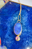 Opal, Pink Tourmaline, and 18k Gold Pendant