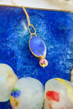 Opal, Pink Tourmaline, and 18k Gold Pendant